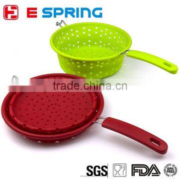 Collapsible Folding Silicone Colanders & Strainers Noodle Basket, Pasta Colander