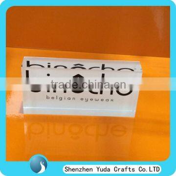 Custom made logo acrylic block 20mm thick, acrylic brand logo white background, silk-screening acrylic brand logo