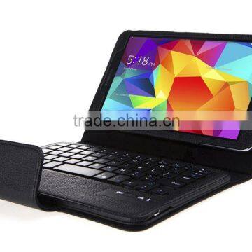 2015 Removable wireless bluetooth keyboard for Samsung Galaxy Tab 4 10.1 with leather case