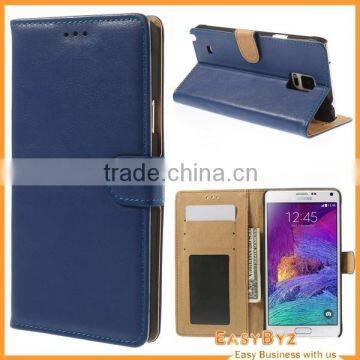 Oil Buffed Leather Magnetic Wallet Case for Samsung Galaxy Note 4 N910