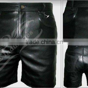 black gents leather short, leather shorts, herren kurze lederhosen, leather short pant