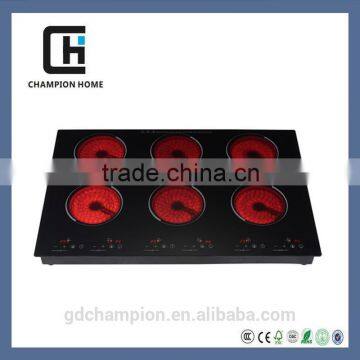 2015 new type MEC066 built in or cooktop 6 burner ceramic cooker