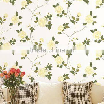 2015 hot embossed spring nonwoven decorative room wallpaper