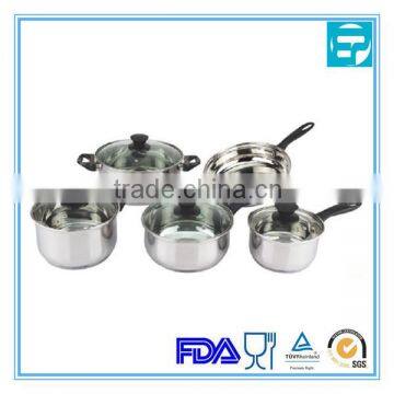 9pcs best high quality stainless steel cookware with bakelite handle