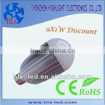 High Brightness Ultra Efficiency led global lamp e27 9w
