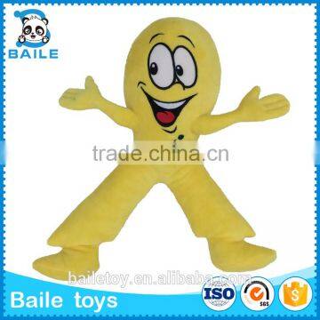 2016 yellow human with big eyes custom plush toy no minimum