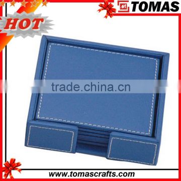 Factory custom wholesale square leather blank coaster