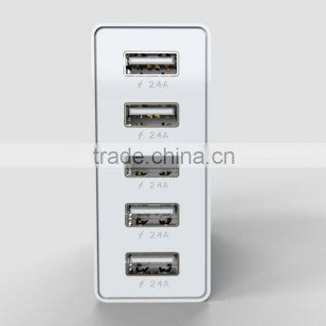 60W 5 port usb wall charger adapter