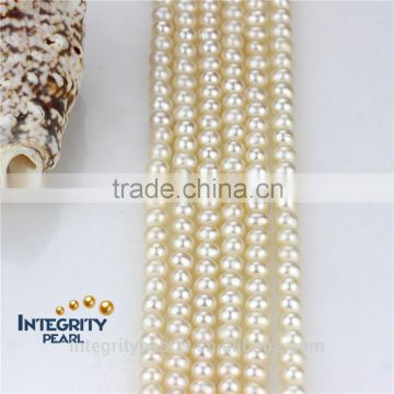 Jeweley accessory freshwater pearl strand 5mm AA round wholesale pearl string