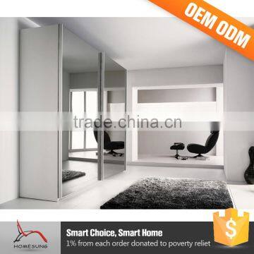 Bedroom Furniture Sliding Door Design Wood Wardrobe With Mirror photo-4