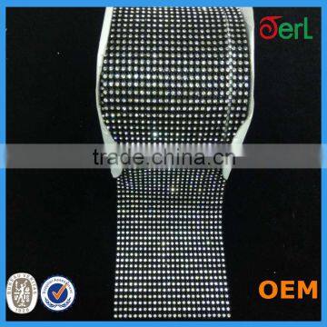 Ribbon trimming plastic rhinestone trimming mesh 24line plastic rhinestone mesh trimming