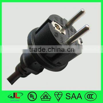 VDE standard 16A IP44 2 pin power plug with H05RR-F power cable