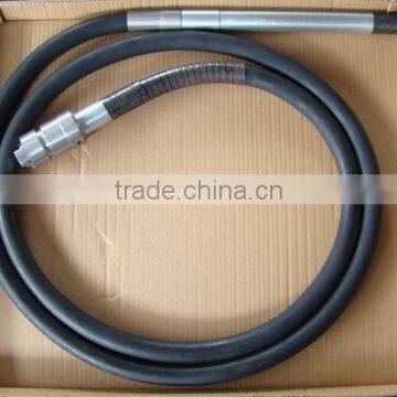 inserting concrete vibrator shaft