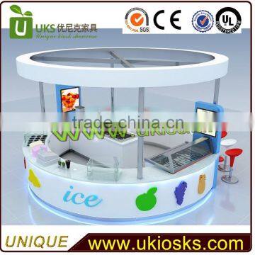Fashionable Rounded Bubble Tea Kiosk, Nice Mall Food Kiosk for Sale