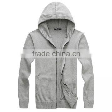 15PKH07 2016 knitting acrylic wool cardigan zip-up custom hoodies