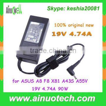 Laptop repairment charger for ASUS 19V 4.74A 90W use for A8 F8 X81 A43S A55V laptop adapter