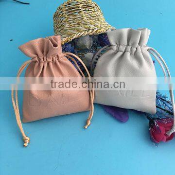 wholesale drawstring leather pouch bag for jewelry packing