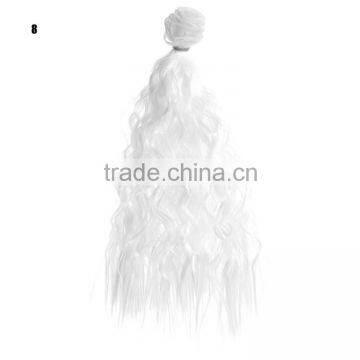 White Curly Wavy Hairpiece Hair Extension for Diy Doll Wig photo-3