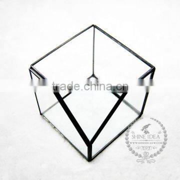 10*10*10cm geometric cube glass terrarium transparent flower arrangement air plant planter greenhouse home decoration 0100003