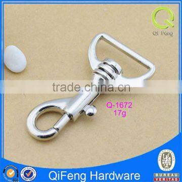 Q-1672 single hook, dog leash hook ,silver samll size bag parts