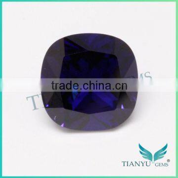 Loose gemstone wholesale china 12x12mm 35# square cushion shape deep blue sapphire gemstone