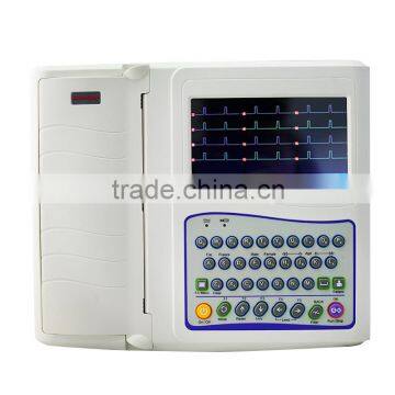 12 Channel Full Keyboard Portable 7 Inch Color LCD Digital Electrocardiograph ECG Machine EKG 1212F250 Cases photo-4