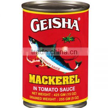 canned geisha mackerel fish in tomato sauce