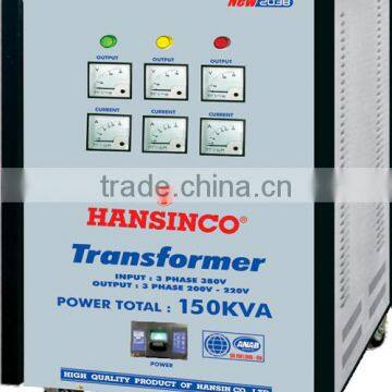 Hansinco Industrial Dry Transformers New 2038 B.A - 150KVA ( Input: 380V, Output: 220V, 200V)