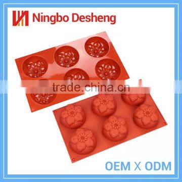 Flower Shape 6 Cans Food-Grade Flower Silicone Candle Molds