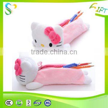 Hot selling cute Plush animal shaped pencil case / school pencil bag for girls