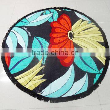 Australia Popular 100% Cotton Printed Round Beach Towel With Tassels photo-6