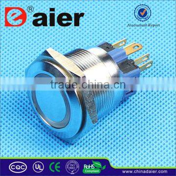 25mm metal waterproof illuminated push switch