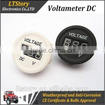 Car Marine Round DC Digital only Voltmeter White or Black