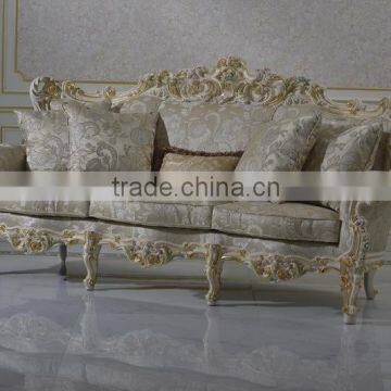 European Royal Style Bright Color Living Room Sectional Sofa Set, Floral Design Hand Painted Sofa Set photo-5