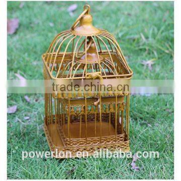 Shabby Golden Metal Handmade Bird Cage photo-4