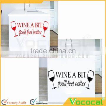 Wine A Bit Kitchen Vinyl Wall Quote Sticker English Proverb Words Wall Lettering Decals Family Decors Mural Art Adhesive Decals photo-3