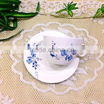 Haonai new style high quality new bone china flower cup and saucer