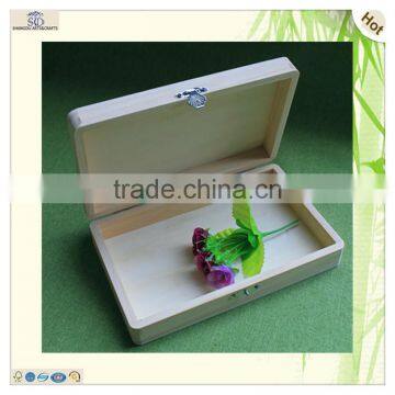 Natural Color Hinges Roungding Wooden Bread Gift Box