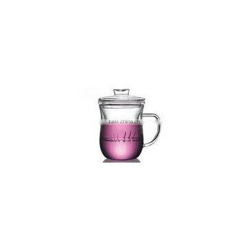 wholesale heat resistant double wall glass cup/handle wine glass cup/handle tea glass cup