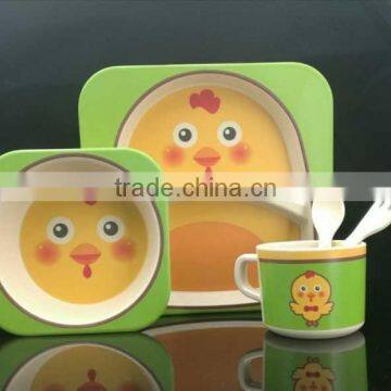 Factory Direct Lovely Bamboo Fiber Baby Dinnerware Sets
