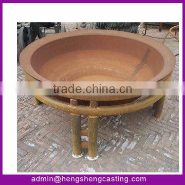 fire bowl and fire pit in metal rusted finish