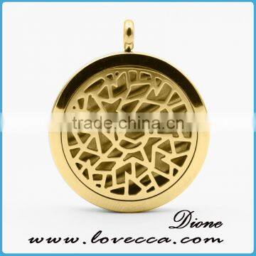 Guangzhou 30MM Round Locket Silver Essential Oils Perfume Diffuser Stainless Steel Aromatherapy Necklace photo-5