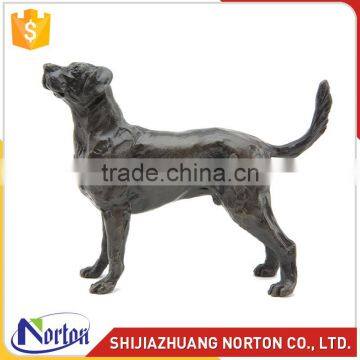 Western solid antique bronze life size dog statues standing labrador NTBA-D308A