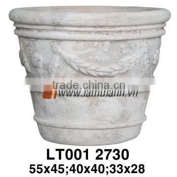 Vietnam Pattern White Painted Flower Pot For Manufacturer