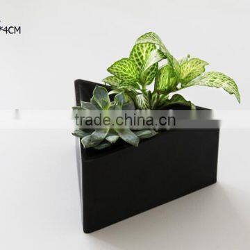 Black Geometric Triangular Decor concrete planter pot