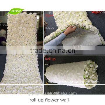 GNW FLW1606012-CL Flowers Wall Wedding Decor Artificial White Hydrangea Rose Customized Size