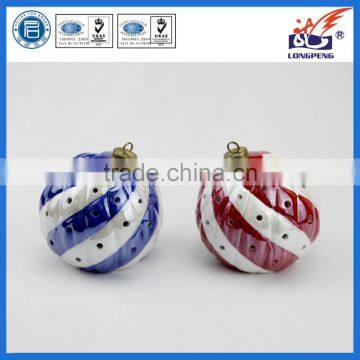 Ceramic Christmas Ball Hanging Ornament With LED
