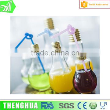 Factory Supply Screw Alu.Cap Wholesale Plastic Drinking Beverage Bottle Light Bulb Juice Bottle