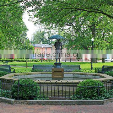 Bronze Casting Foundry Bronze Umbrella Fountain for Garden Lady Statue photo-2