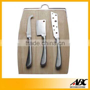 3pcs Cheese Knives With Wooden Board